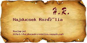 Hajducsek Rozália névjegykártya
